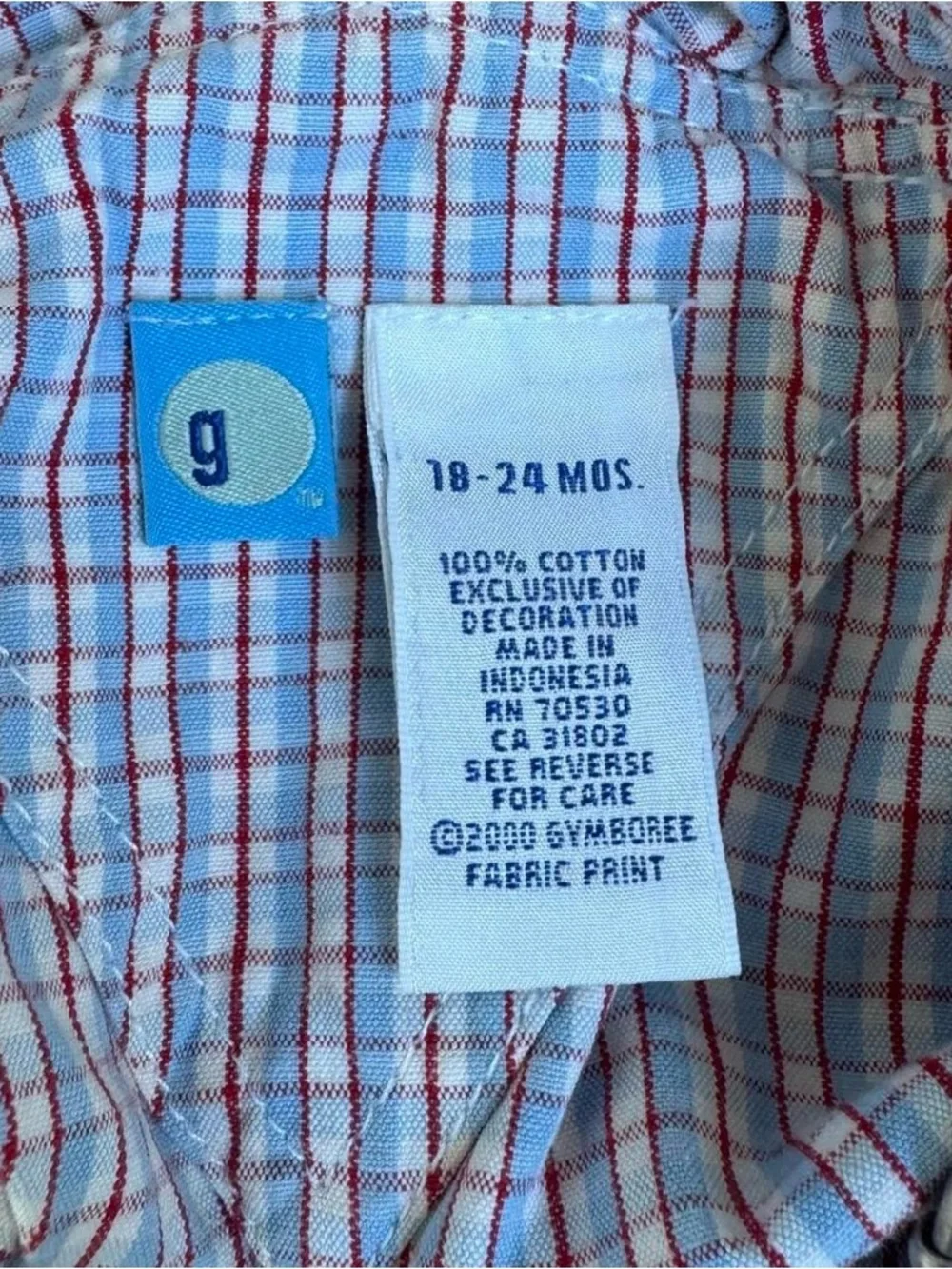 Vintage 2000 Gymboree plaid overalls 18 mos